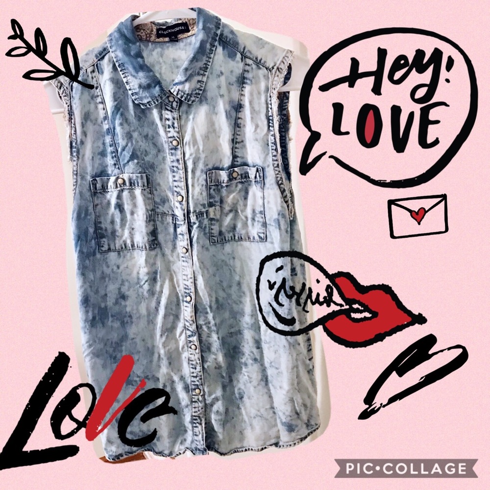 Women denim sleeveless shirt